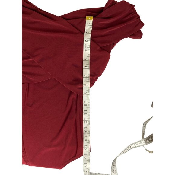 Windsor Red Off-Shoulder Bodysuit With Ruched Detail Size S - Picture 6 of 7